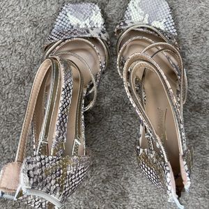 Snakeskin print heels
